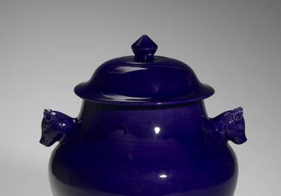 图片[2]-Lidded jar with animal-shaped handles in cobalt blue glaze, Qing dynasty (1644-1911)-China Archive